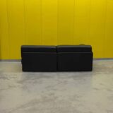 De Sede DS-76 Modular 2-Seater Sofa / Sofa Bed – Black Leather (1970s)