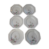 Lot de 6 assiettes vintage en porcelaine