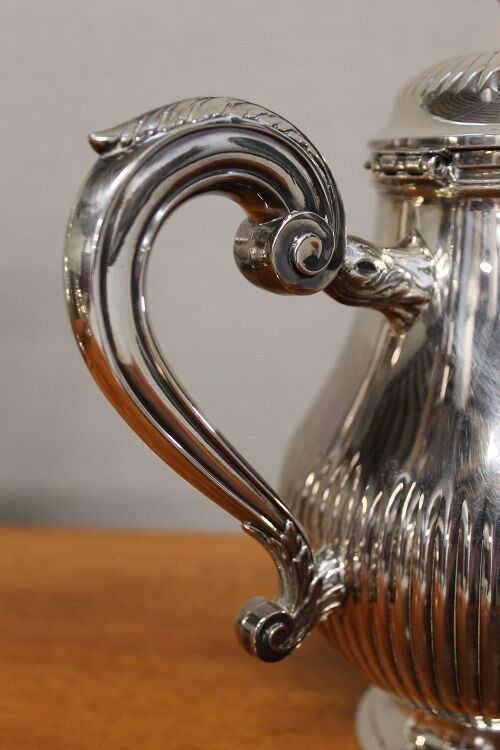 Silver metal coffee set - christofle - gallia collection