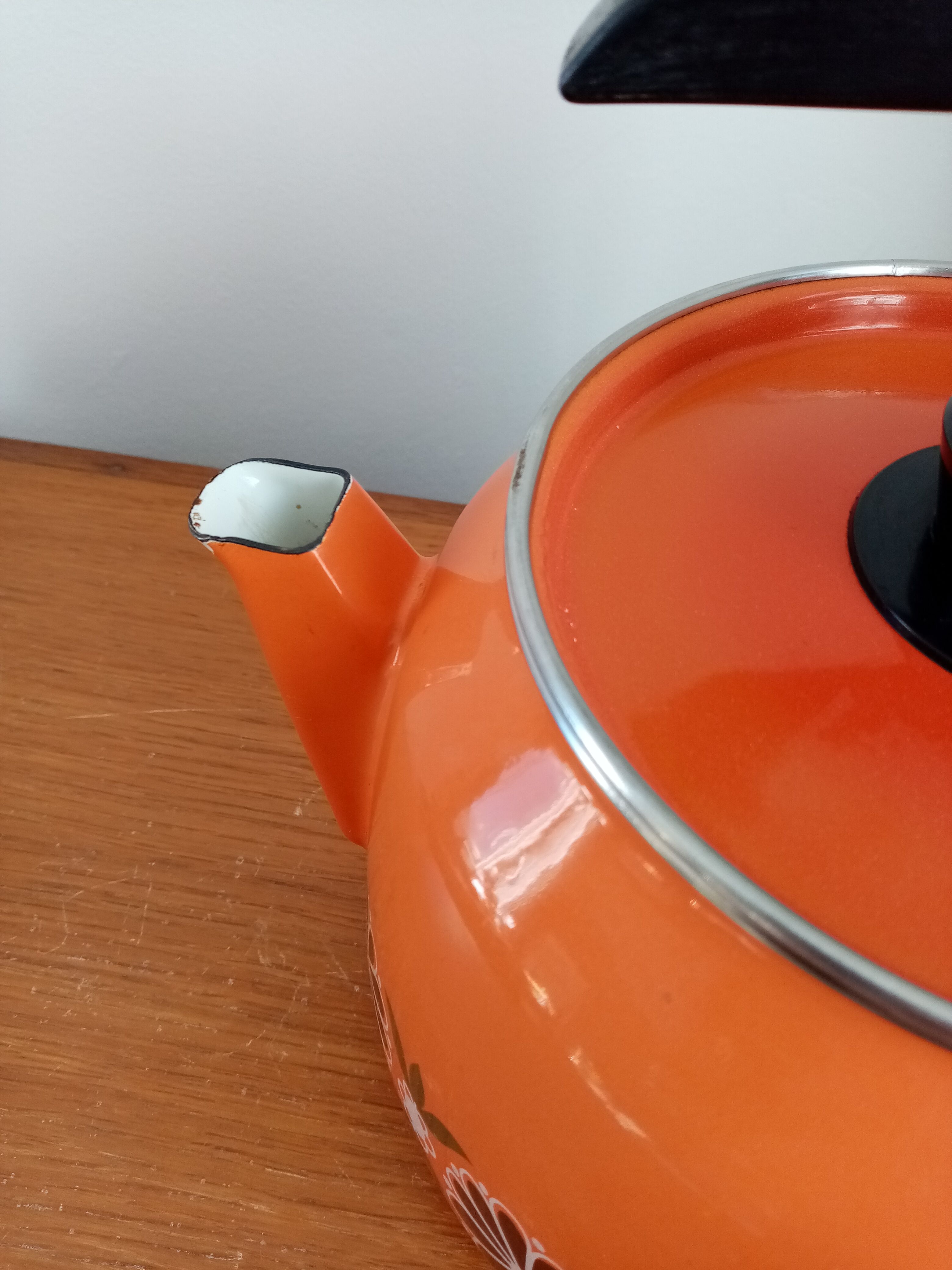 Enamelled vintage kettle