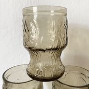 Verres hauts vintage en verre fumé