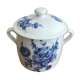 Sucrier en porcelaine fleurs bleues apilco