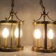 Pair of 1950s brass lanterns