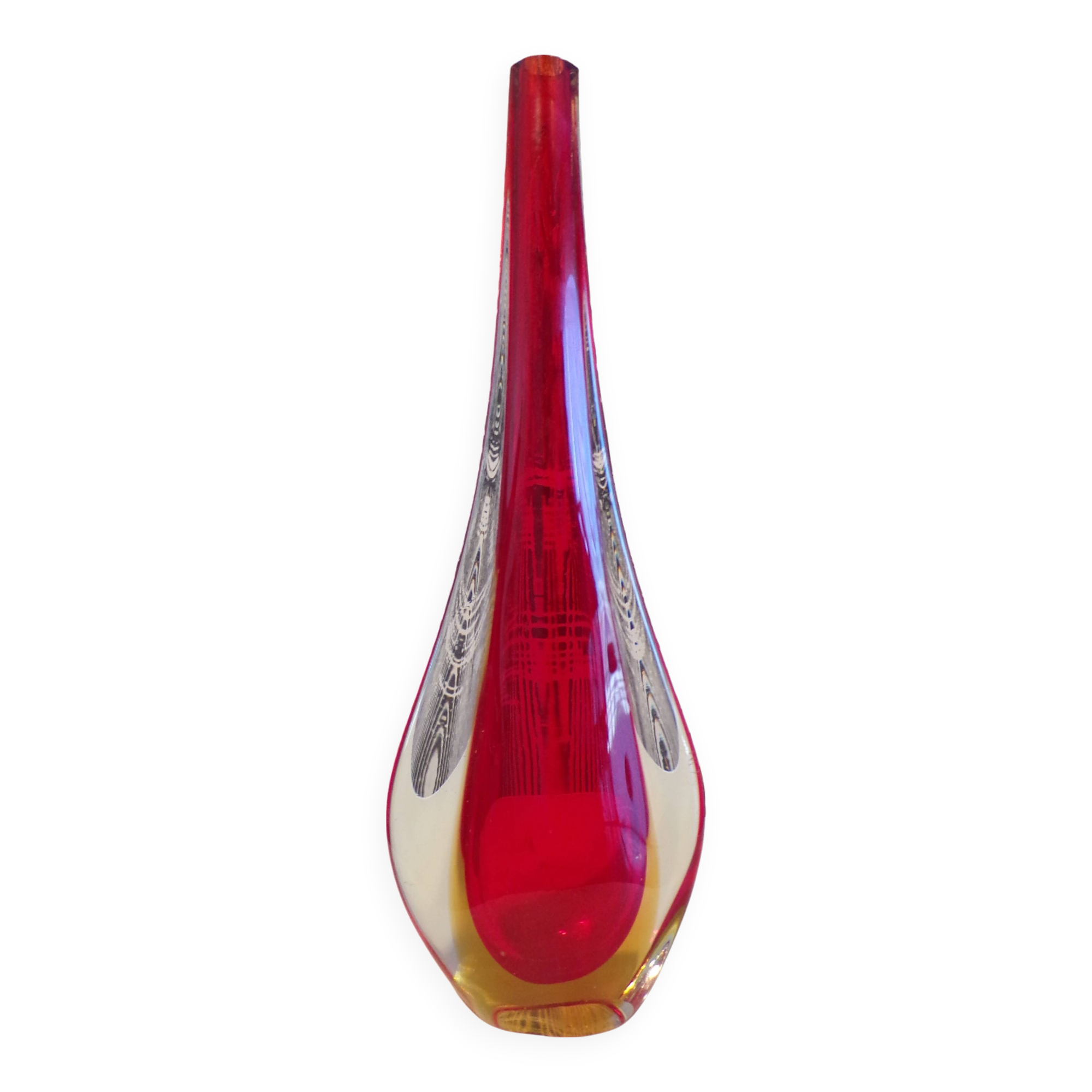 Murano Sommerso Flavio Poli drop vase