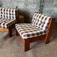 3 vintage wooden armchairs/lounges