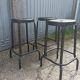 3 industrial black metal bar stools