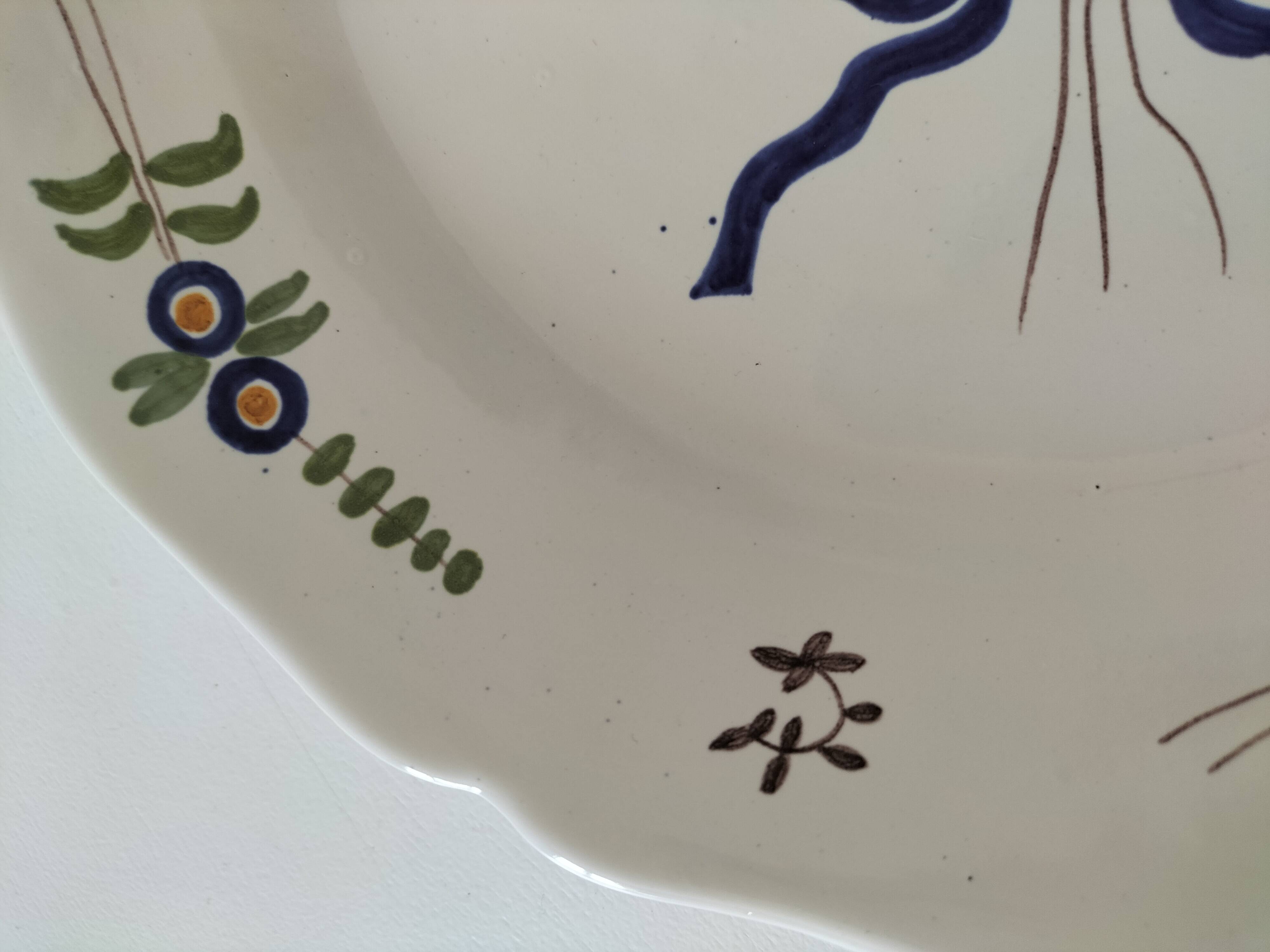 Pair of antique hand-painted plates