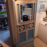 Old Indian painted wooden wardrobe