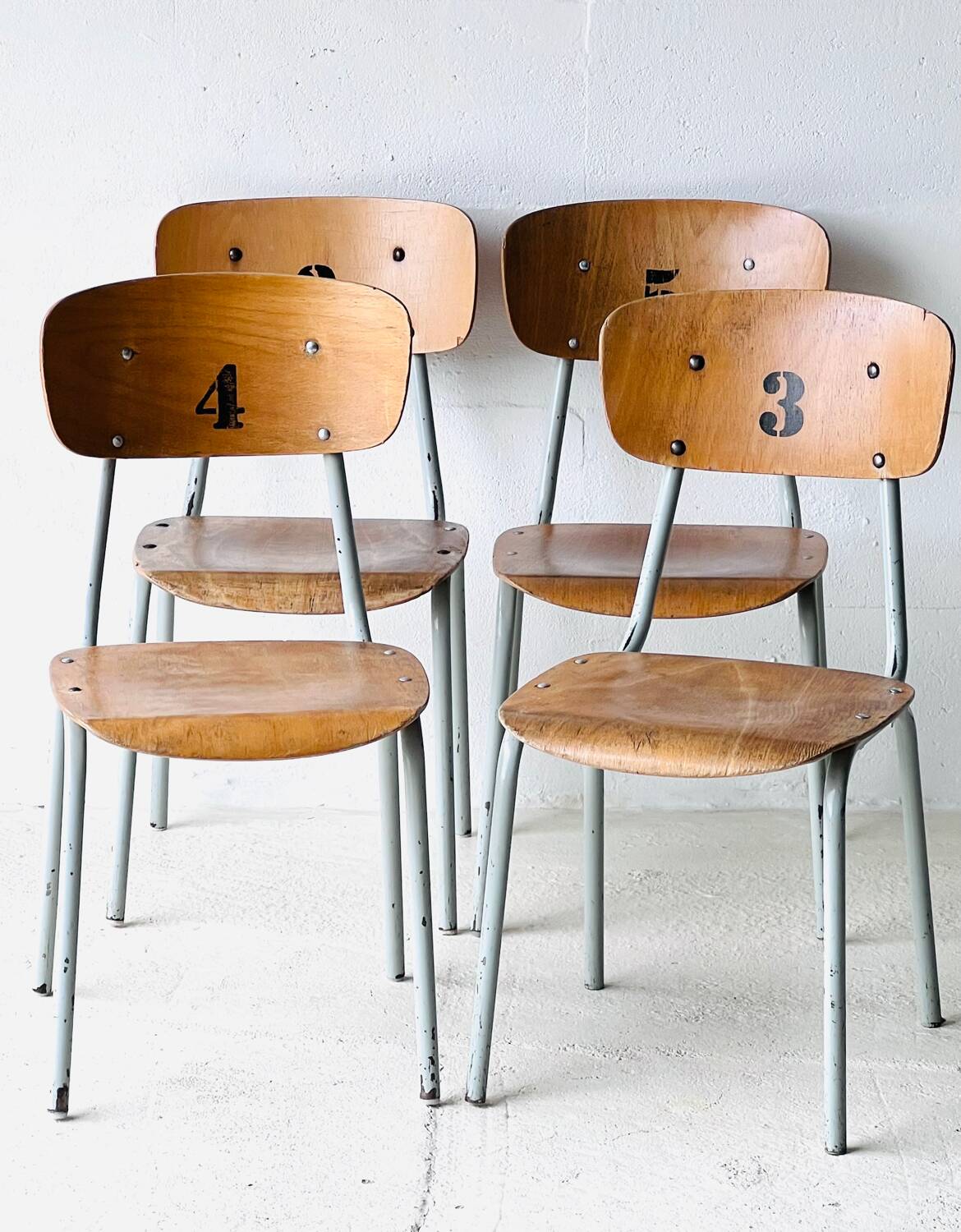 Vintage School Chairs, set of 4
