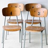 Vintage School Chairs, set of 4