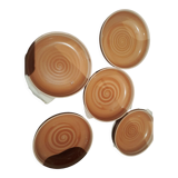 Set of 5 plates real sandstone of sarreguemines