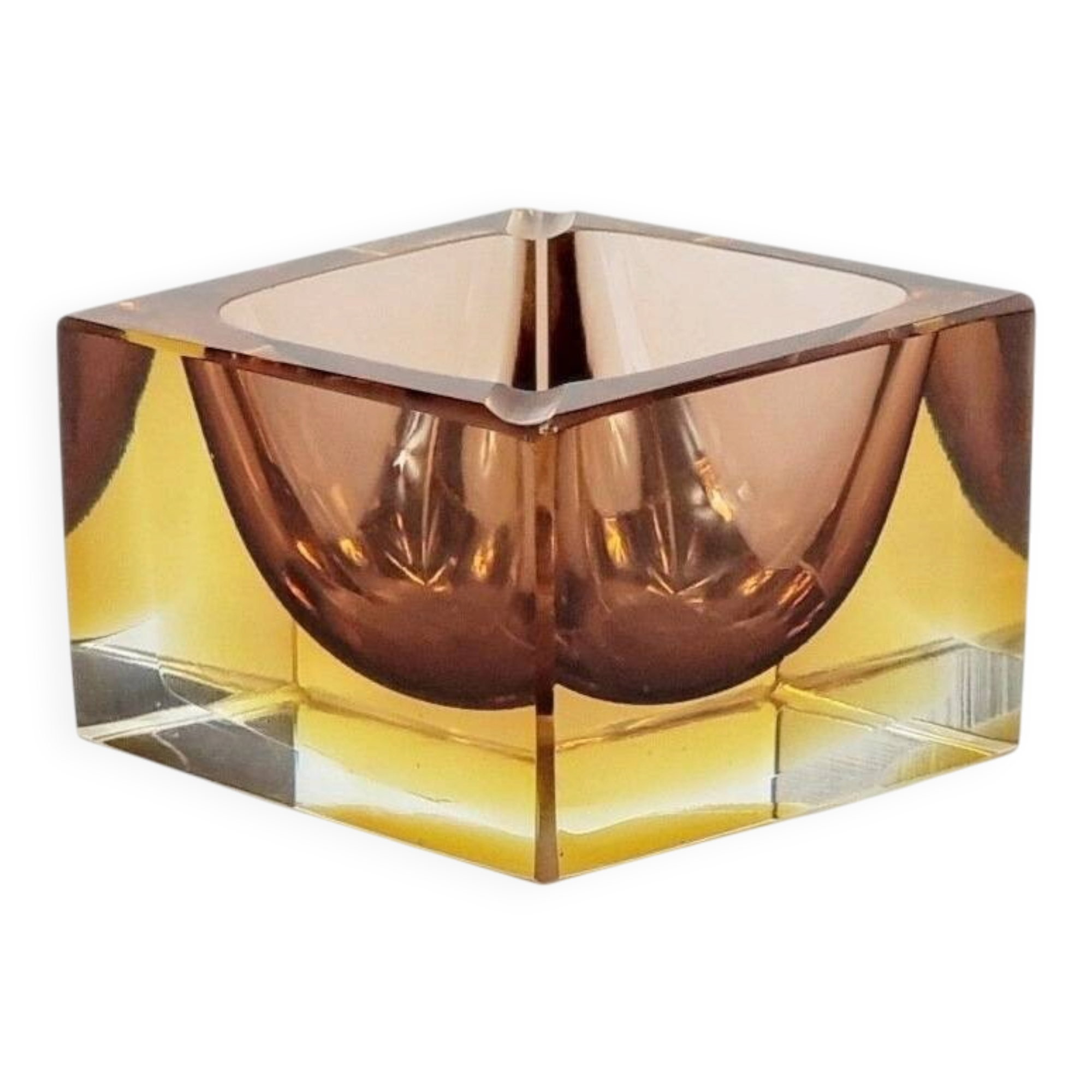 Sommerso Murano Glass Ashtray by Flavio Poli for Seguso, Italy, 1970s