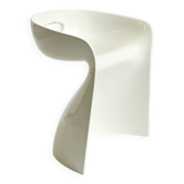 Tabouret blanc de Winfried Staeb des années 1970 pour la collection Form + Life.