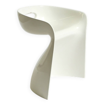 Tabouret blanc de Winfried Staeb des années 1970 pour la collection Form + Life.