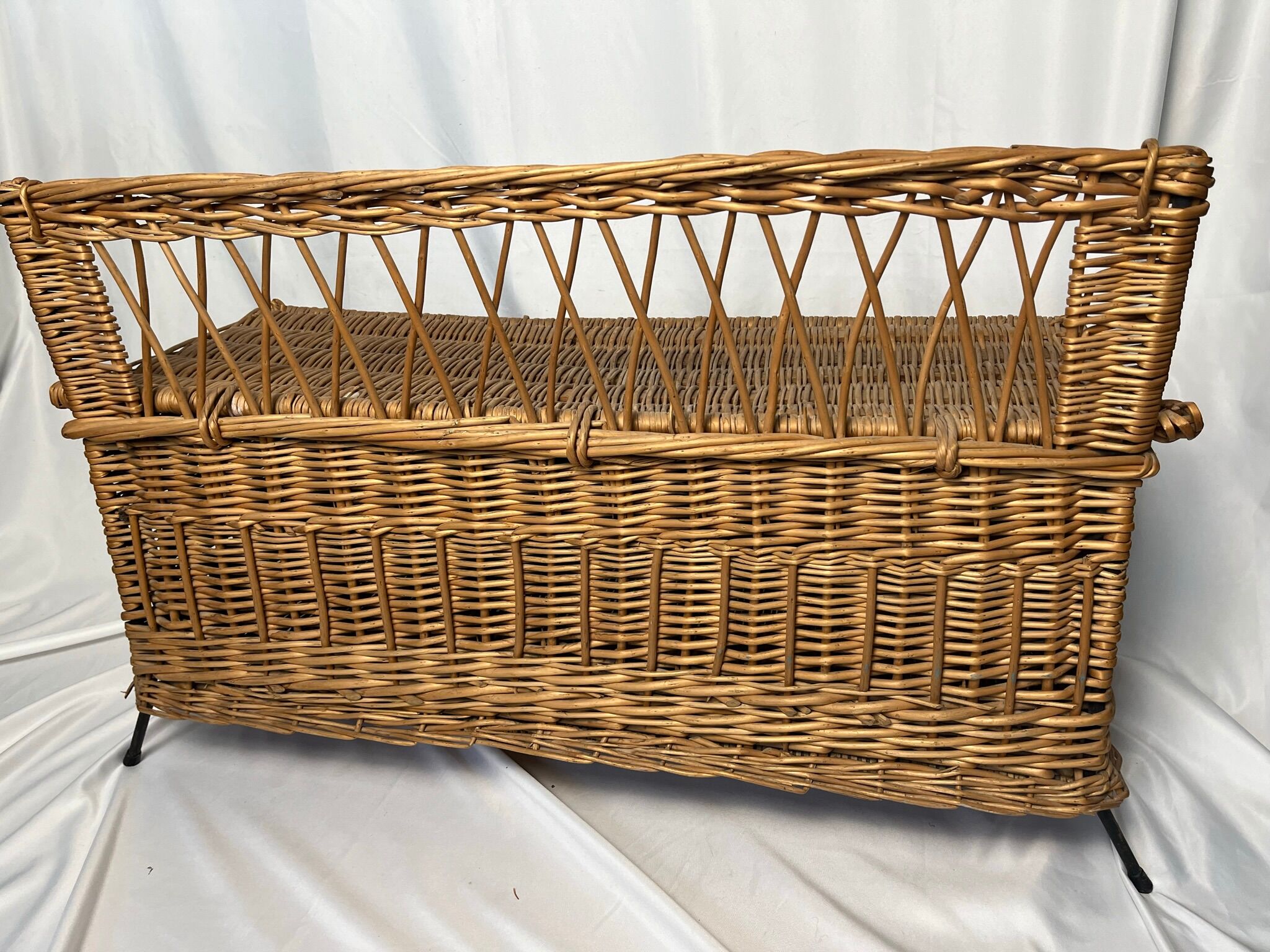 Vintage rattan chest bench child circa 1960