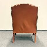 Original Brown Leather Chesterfield Armchair