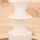 White ceramic lamp by Cari Zalloni, raffia lampshade