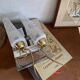 Pair of antique wall sconces brass tulip white striped glass
