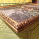 Oil on panel Cathedral landscape framed signed Ch Girardet 38