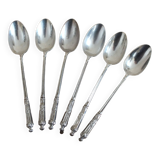 Armand Fresnais, 6 small silver metal spoons, Russian model