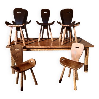 Brutalist table and chairs