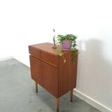 Teak fineer kastje met lades, nr. 2