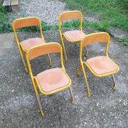 Lot de 4 chaises d'écolier vintage