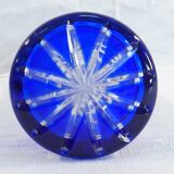 Crystal blue crystal vase from