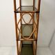 Showcase shelf in vintage smoked glass bamboo