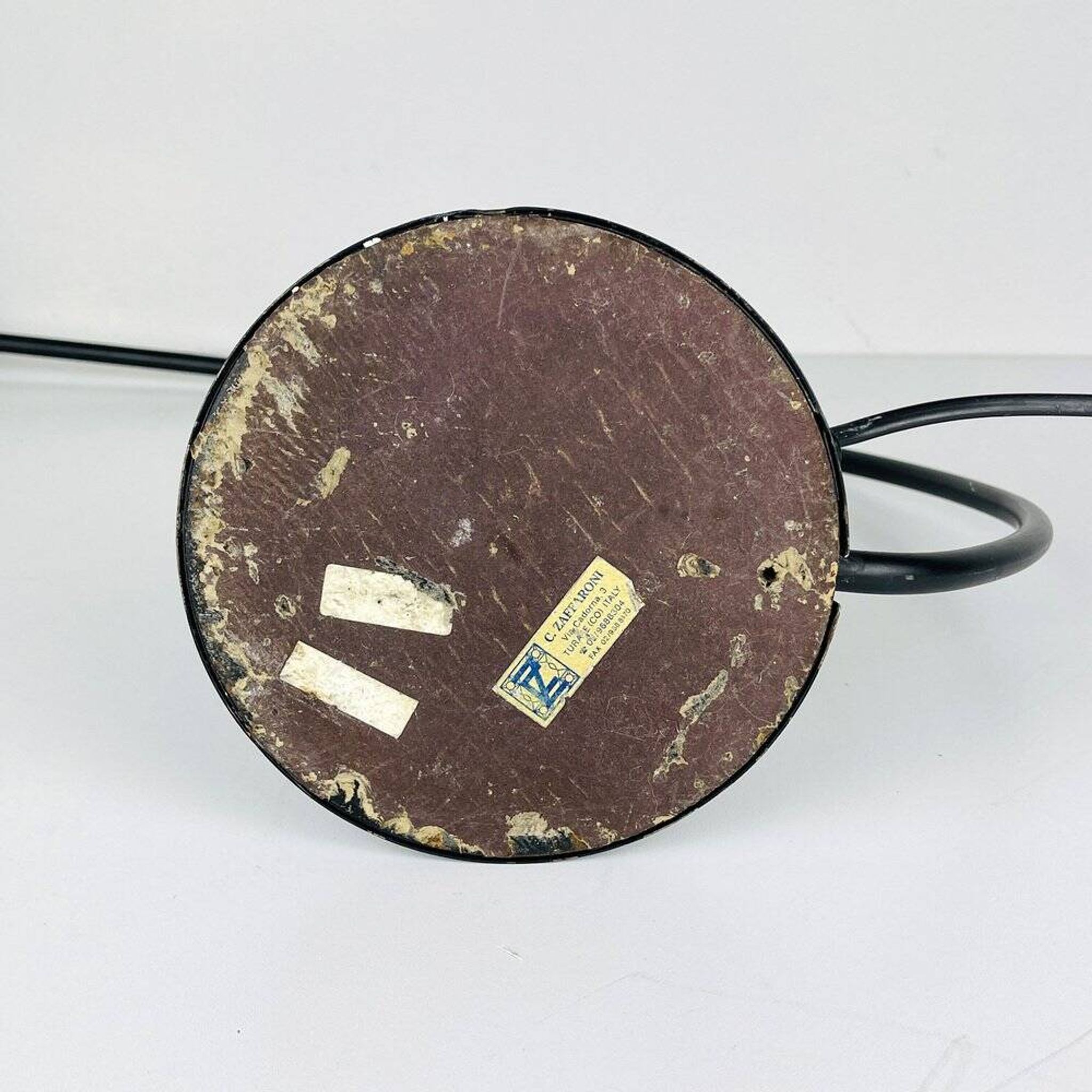 Black Italian desk lamp by C. Zaffaroni Turate, 1980s.