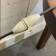 Mazda lamp from the 1960s, sheet metal base and wooden stem