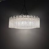 Glass Tubes Chandelier Flush mount from Doria Leuchten, 1960s