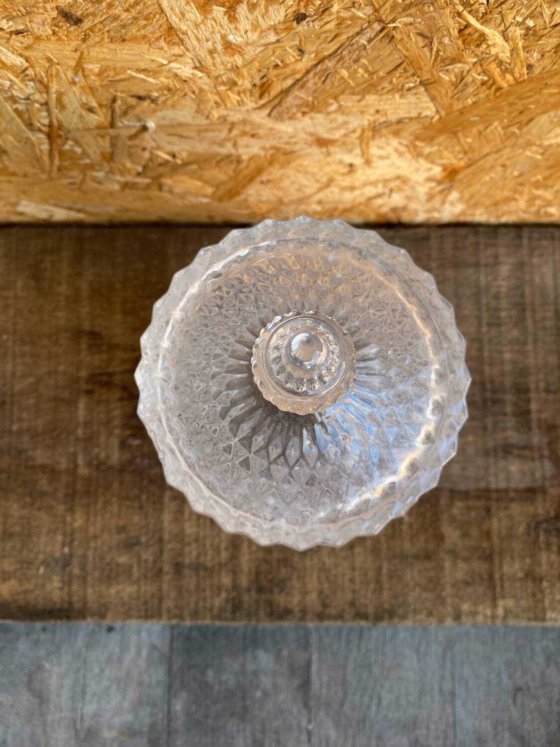 Vintage Molded Glass Bonbonnière Sugar Bowl #D903