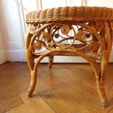 Stool or small table rattan peacock
