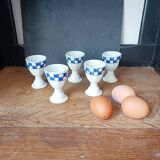 Set of 5 large earthenware egg coquetiers