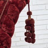 1950s, Danish armchair, furniture velour, beech wood legs.