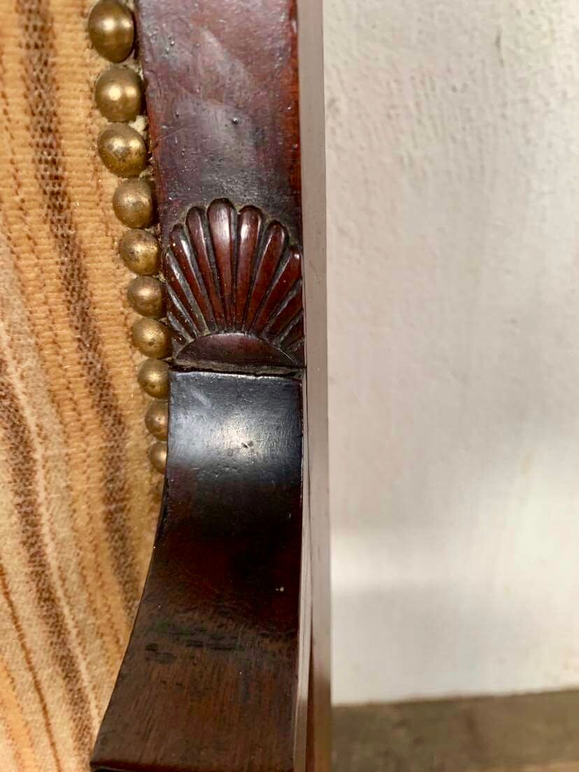 Empire office armchair in mahogany decor palmettes xviiith