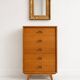 Commode, semainier, chiffonnier vintage de style scandinave
