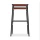 Set de 5 tabourets de bar artisans contemporains Cuir cognac et métal de caoutchouc noir