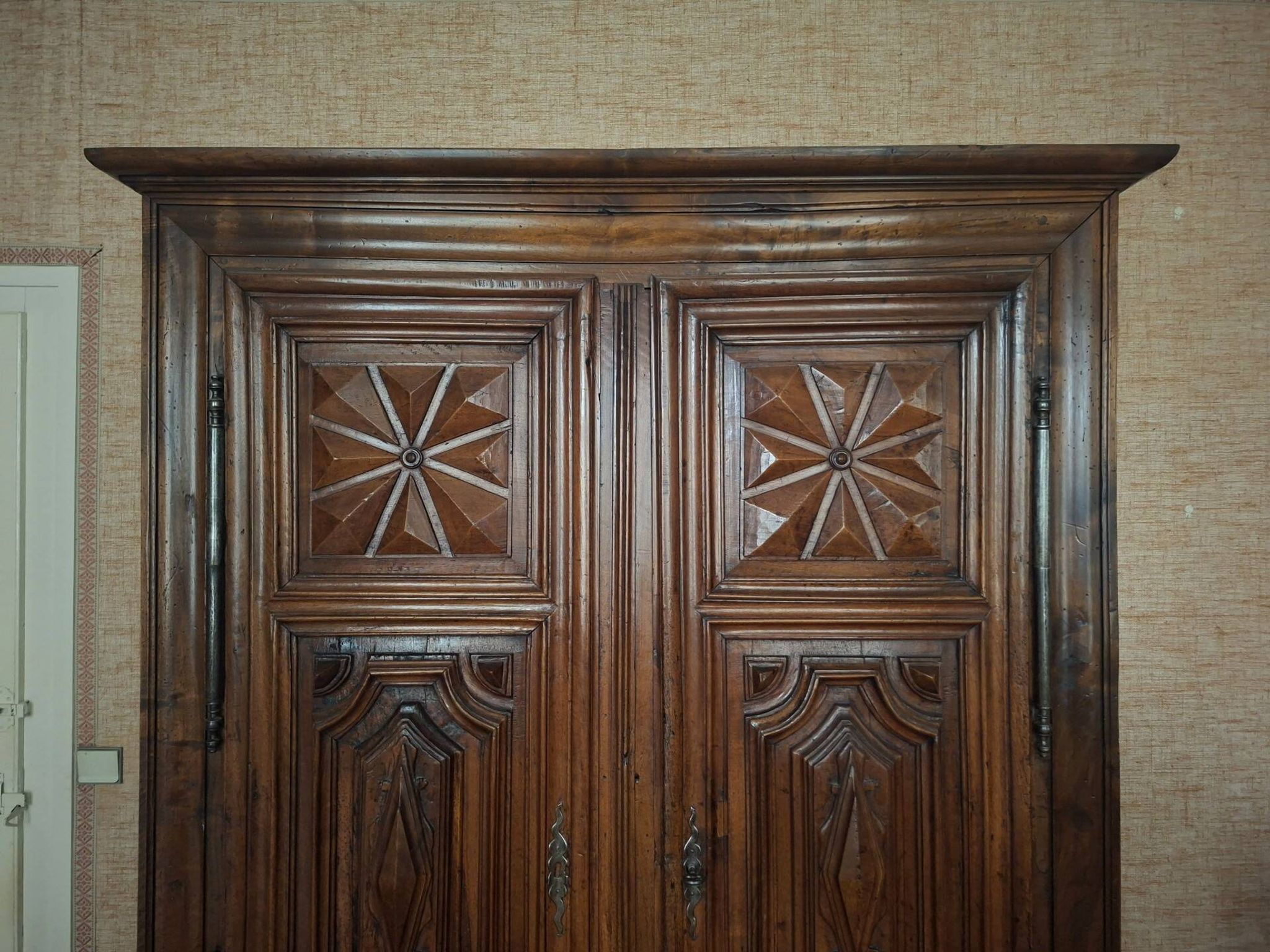Louis XIII Walnut Carved and Moulded Wardrobe – 17th century