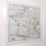Carte de la France vintage de 1950