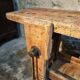 Antique French carpenter's workbench in oak and beech, circa 1900