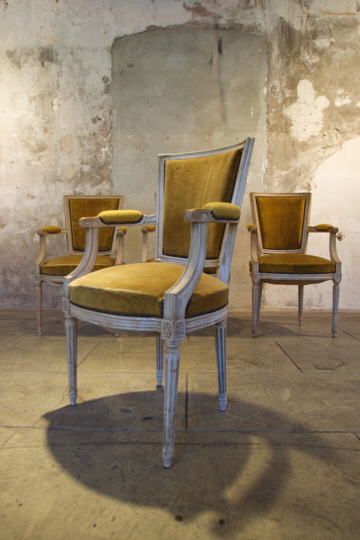 Series of four chairs Louis XVI 1940'