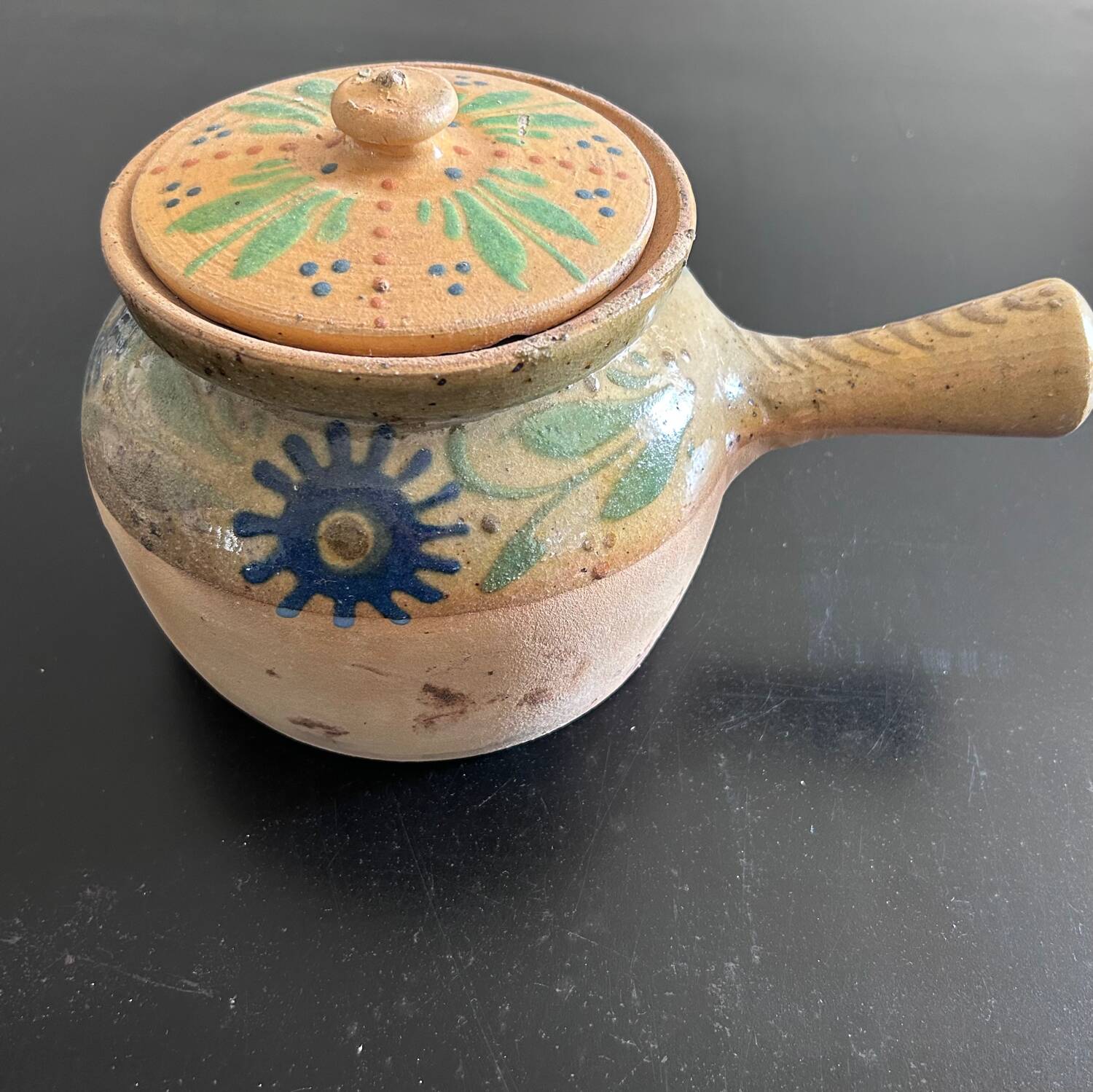 Stoneware tureen with floral decoration
