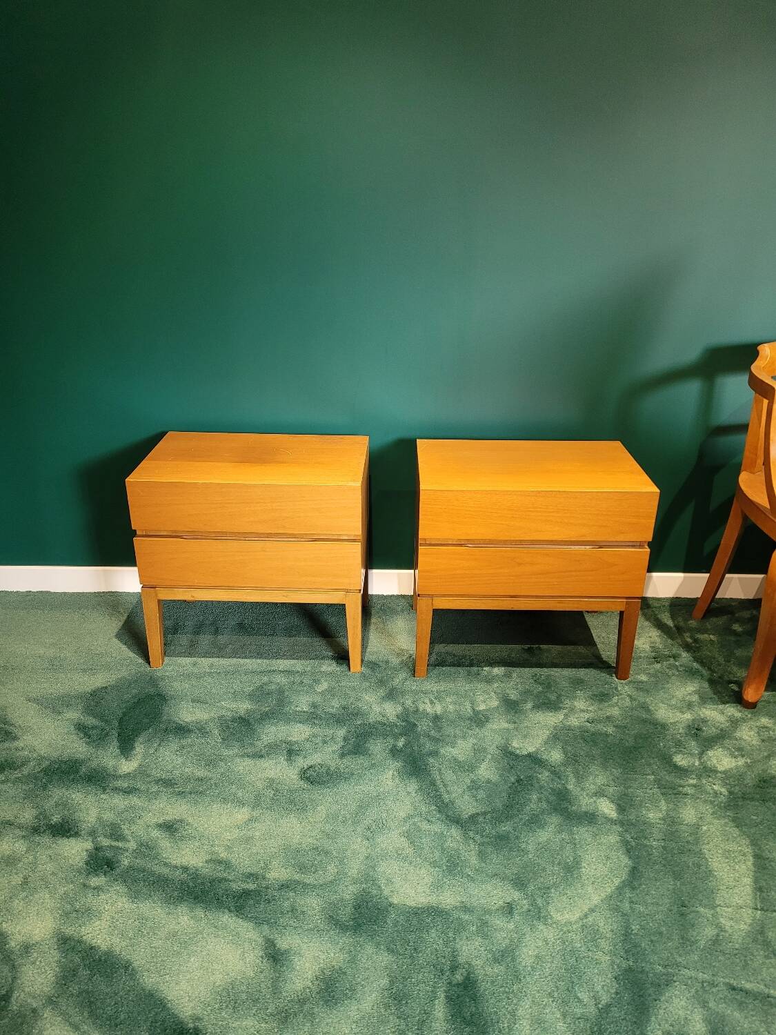 Pair of vintage bedside tables with 2 drawers