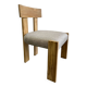 Chaise en bois massif avec assise aspect lin