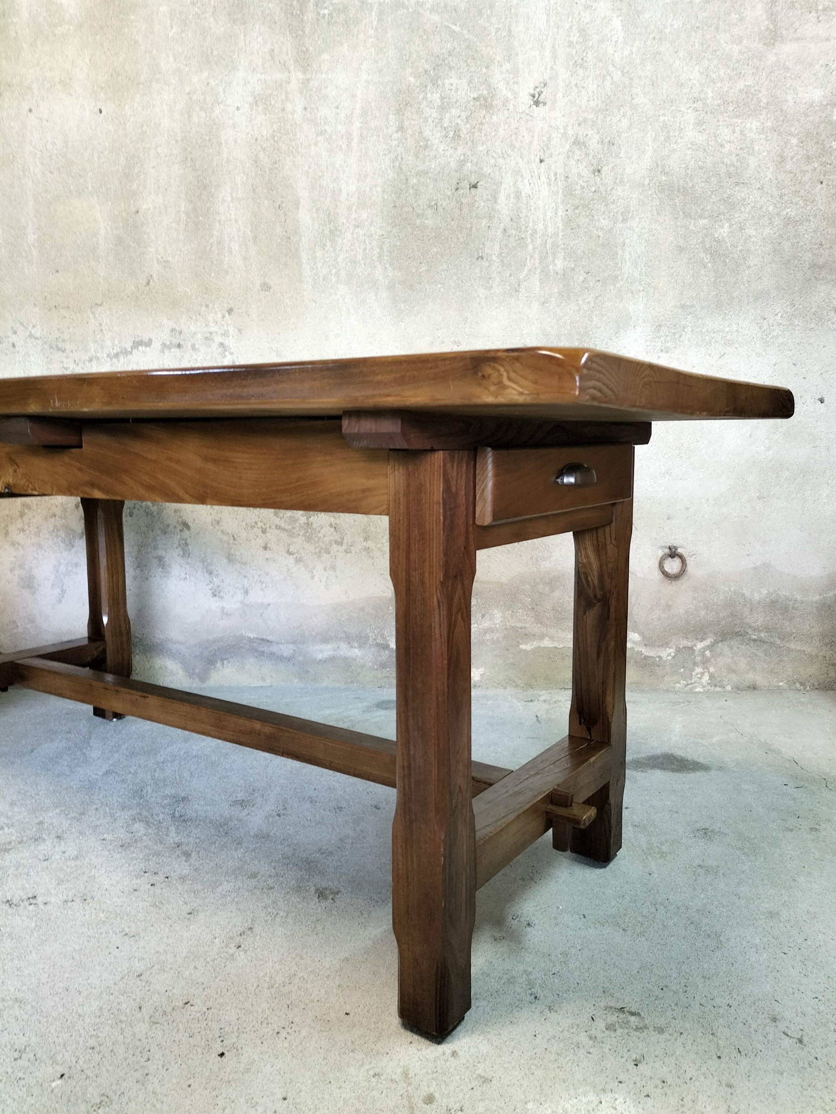 Solid wood farmhouse table