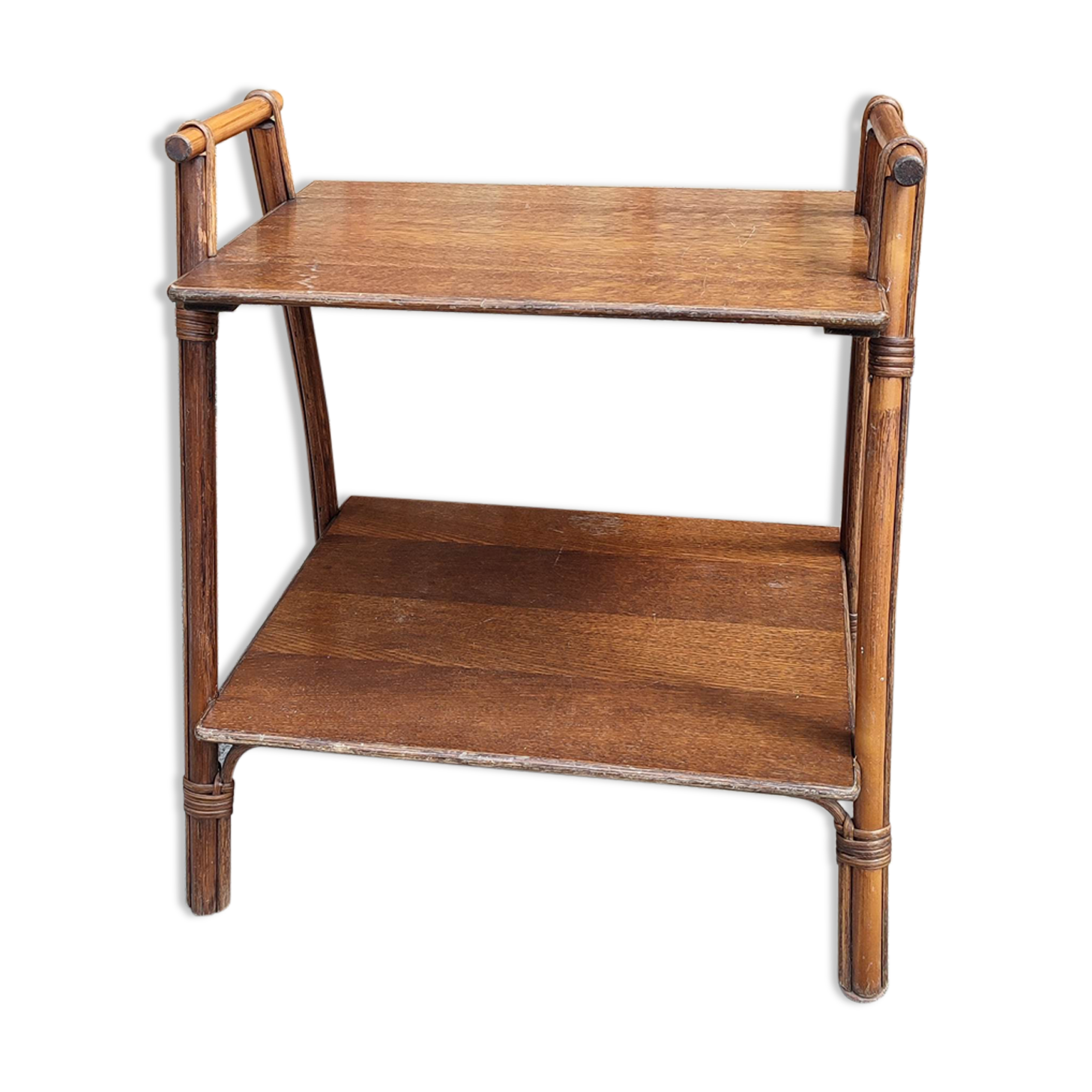 Serving rattan and wood side furniture