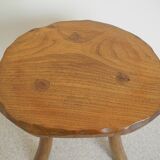 vintage wooden stool brutalist decor plant stand