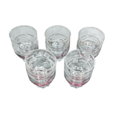 Série de 10 coupelles, verrines années 50/60 en verre décor floral petit modèle